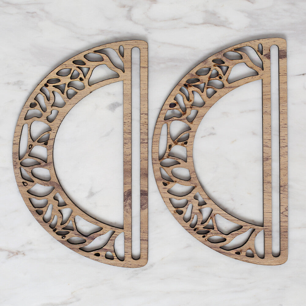 Loren Ahşap Oymalı Desenli Çanta Sapı